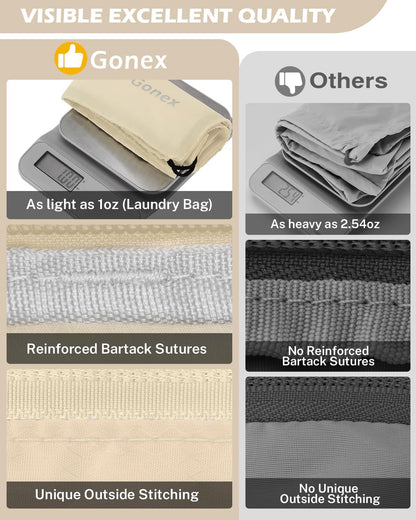 8 Set Expandable Mesh Packing Cubes for Travel Essentials, Compression Organizer with Toiletry, Laundry, Shoe, Cable Bags - Beige