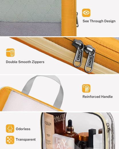 8 Set Expandable Mesh Packing Cubes for Travel Essentials, Compression Organizer with Toiletry, Laundry, Shoe, Cable Bags - Beige