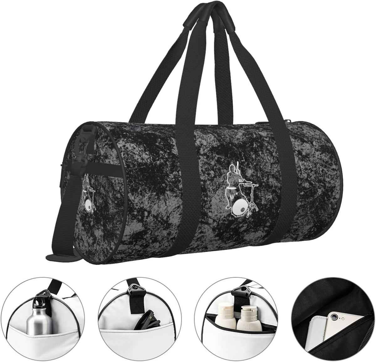 Drummer Convertible Garment Bag with Shoulder Strap, Carry on Garment Duffel Bag for Men Women - Rolling Foldable for Travel Luggage Bags (Black)
