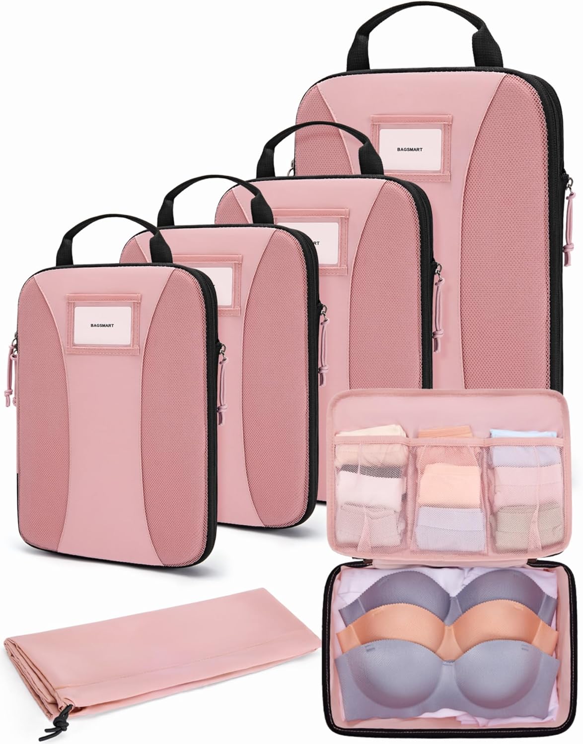 Compression Packing Cubes, 6 PCS Packing Cubes for Suitcases, Travel Bags Organizer for Luggage, Lightweight Packing Cube for Travel Essentials