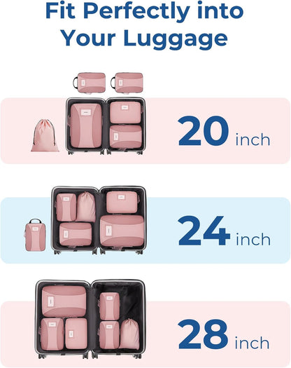 Compression Packing Cubes, 6 PCS Packing Cubes for Suitcases, Travel Bags Organizer for Luggage, Lightweight Packing Cube for Travel Essentials