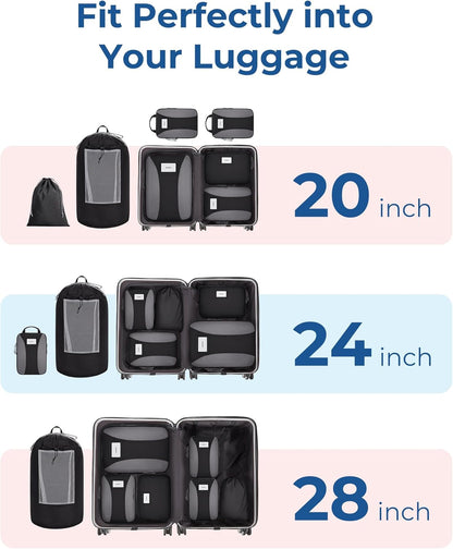 Compression Packing Cubes, 6 PCS Packing Cubes for Suitcases, Travel Bags Organizer for Luggage, Lightweight Packing Cube for Travel Essentials