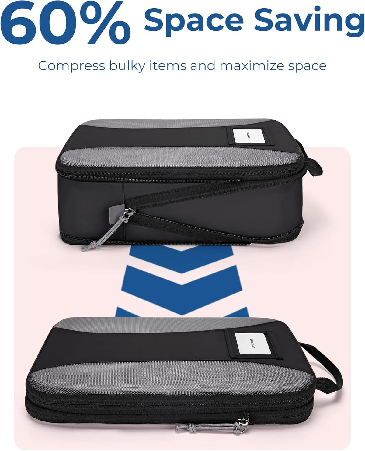 Compression Packing Cubes, 6 PCS Packing Cubes for Suitcases, Travel Bags Organizer for Luggage, Lightweight Packing Cube for Travel Essentials