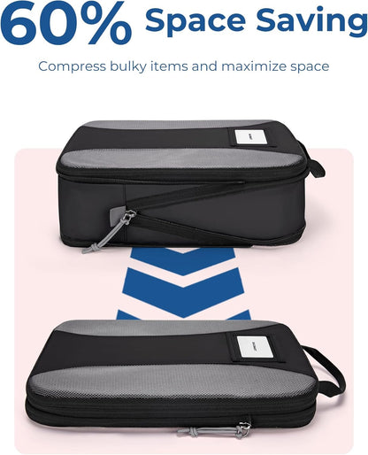 Compression Packing Cubes, 6 PCS Packing Cubes for Suitcases, Travel Bags Organizer for Luggage, Lightweight Packing Cube for Travel Essentials