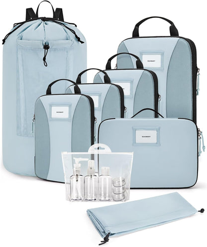 Compression Packing Cubes, 6 PCS Packing Cubes for Suitcases, Travel Bags Organizer for Luggage, Lightweight Packing Cube for Travel Essentials