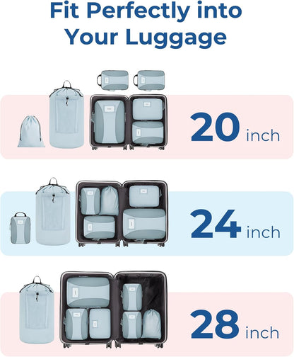 Compression Packing Cubes, 6 PCS Packing Cubes for Suitcases, Travel Bags Organizer for Luggage, Lightweight Packing Cube for Travel Essentials