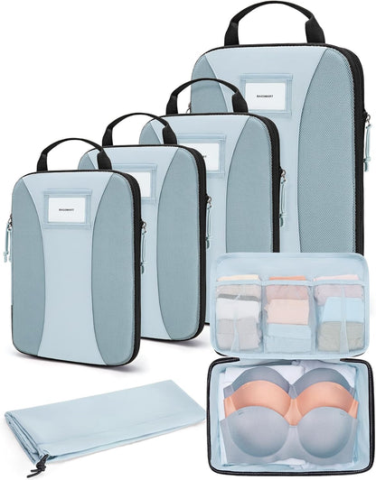 Compression Packing Cubes, 6 PCS Packing Cubes for Suitcases, Travel Bags Organizer for Luggage, Lightweight Packing Cube for Travel Essentials