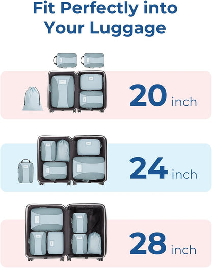 Compression Packing Cubes, 6 PCS Packing Cubes for Suitcases, Travel Bags Organizer for Luggage, Lightweight Packing Cube for Travel Essentials