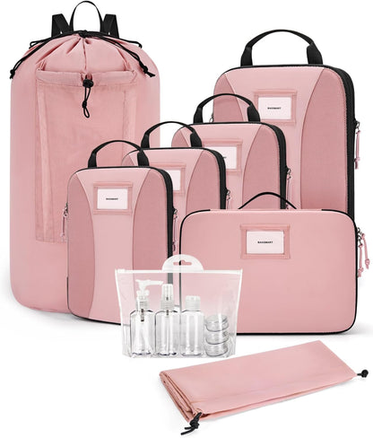 Compression Packing Cubes, 6 PCS Packing Cubes for Suitcases, Travel Bags Organizer for Luggage, Lightweight Packing Cube for Travel Essentials