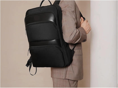 Expandable Backpack Men Thin Bags For Travel Waterproof Male 15.6inch Laptop Bag Mochilas Knapsack(Black 15.6inch)