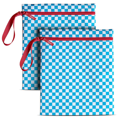 Waterproof Wet Bag for Swimsuit, Travel - Leakproof, Striped Black | Striped sandproof dry bag for wet clothes; laundry bag, cosmetic pouch, daycare & toddler kids bag; washable and foldable
