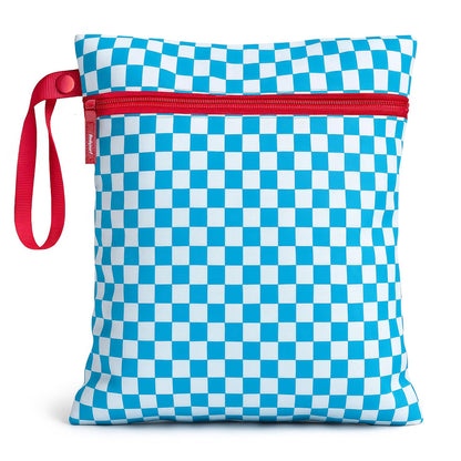 Waterproof Wet Bag for Swimsuit, Travel - Leakproof, Striped Black | Striped sandproof dry bag for wet clothes; laundry bag, cosmetic pouch, daycare & toddler kids bag; washable and foldable