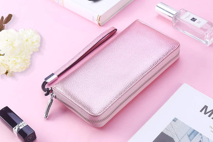 Small Compact Women Wallet RFID Blocking Genuine Leather Bifold Purse with ID Windows - Colors A