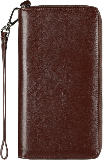 Small Compact Women Wallet RFID Blocking Genuine Leather Bifold Purse with ID Windows - Colors A