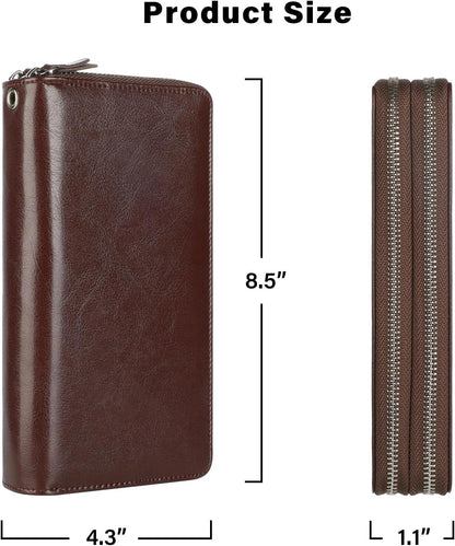 Small Compact Women Wallet RFID Blocking Genuine Leather Bifold Purse with ID Windows - Colors A