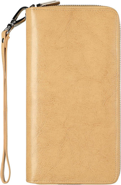 Small Compact Women Wallet RFID Blocking Genuine Leather Bifold Purse with ID Windows - Colors A