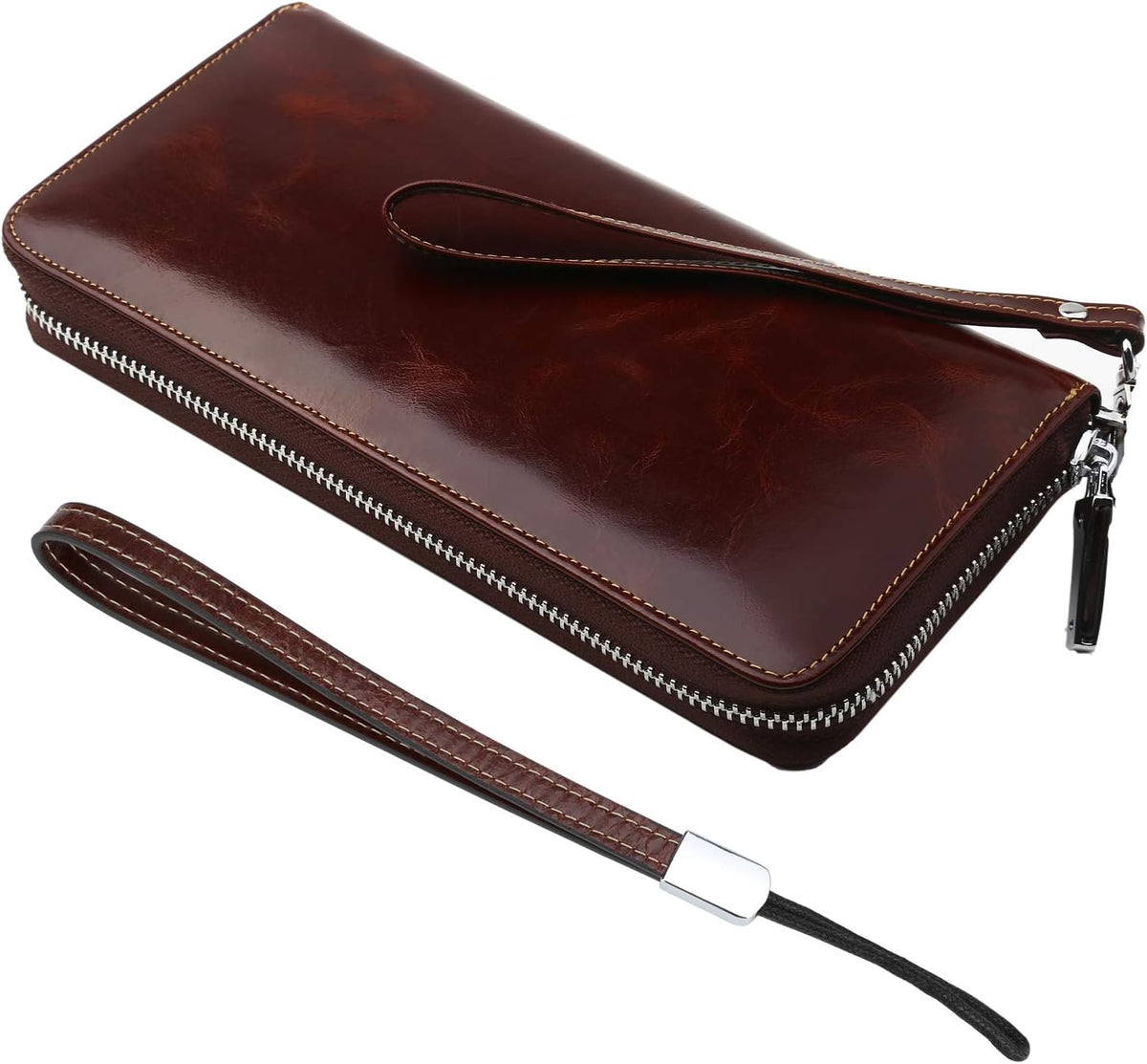 Small Compact Women Wallet RFID Blocking Genuine Leather Bifold Purse with ID Windows - Colors A
