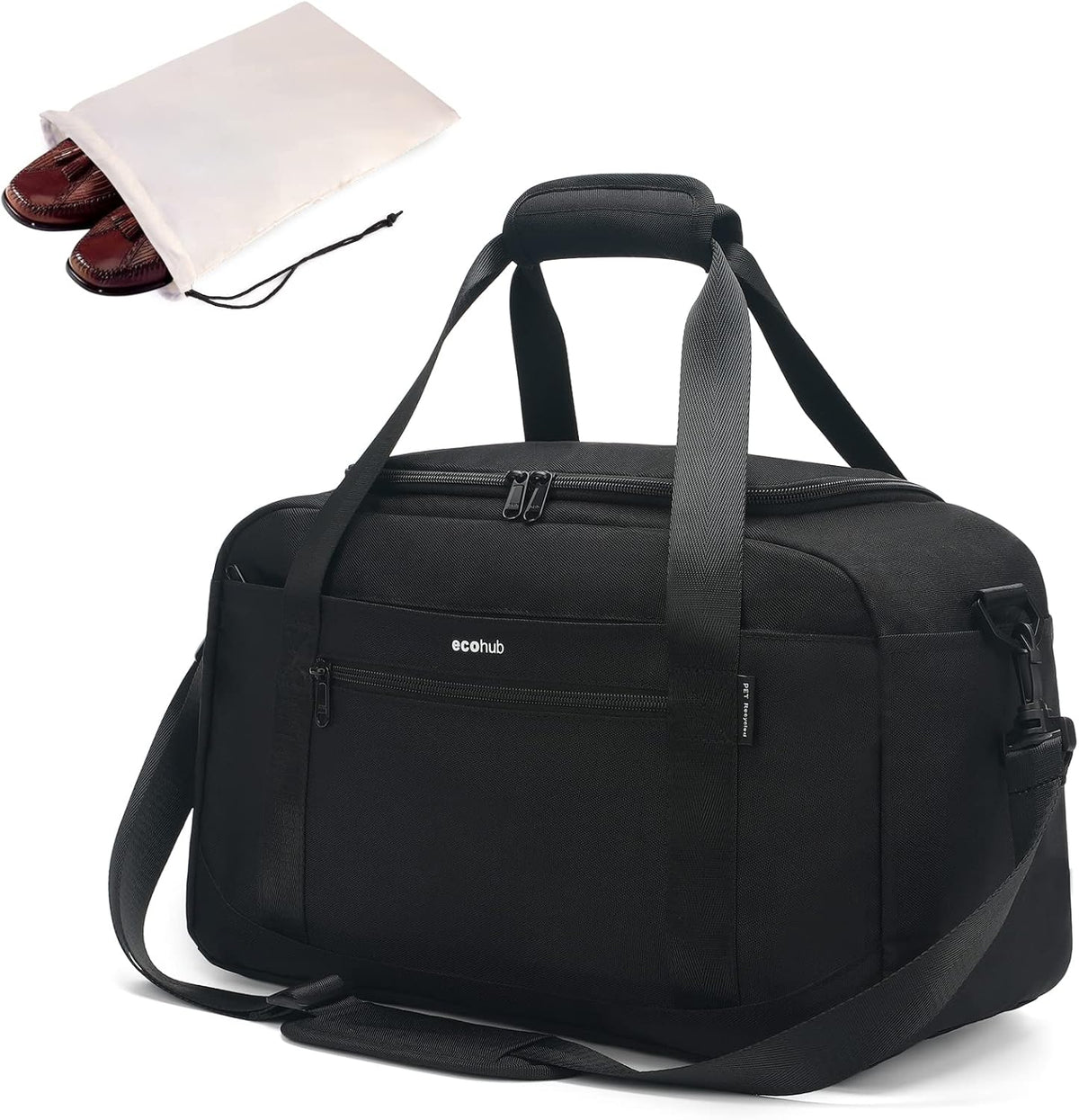 For Spirit Airlines Personal Item Bag 18x14x8 Travel Duffel Bags with Laptop Compartment & Shoe Bag Underseat Carry on Handbag with Wet Pocket, 30L (Black)