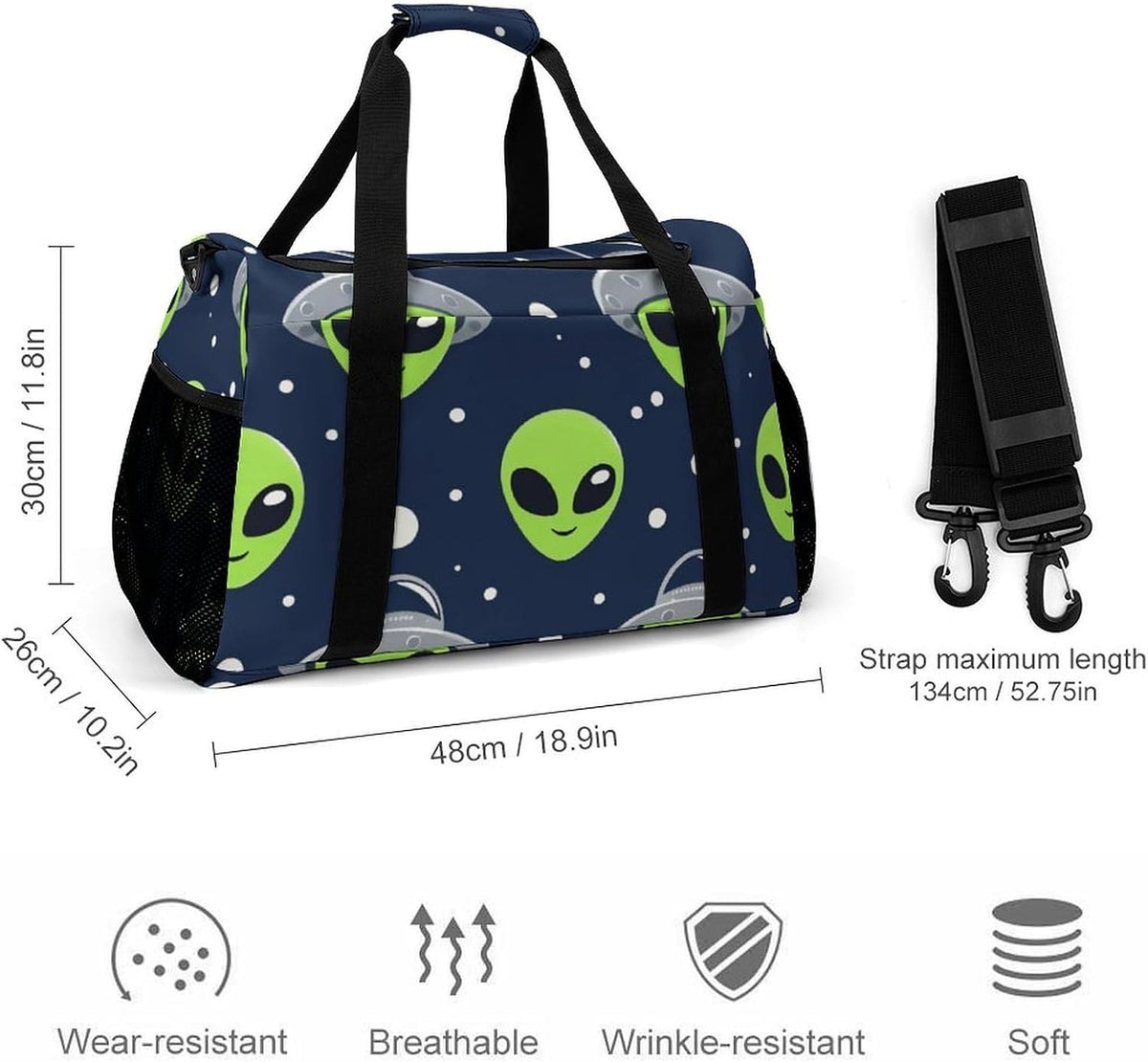 Lightweight Foldable Travel Duffel Bag Carry On Overnight Weekender Tote Bag for Women Yoga Gym