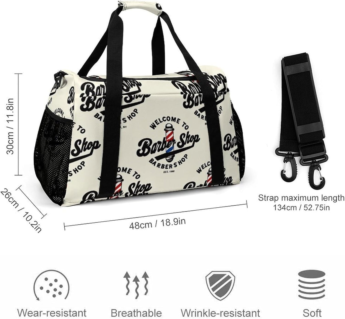 Lightweight Foldable Travel Duffel Bag Carry On Overnight Weekender Tote Bag for Women Yoga Gym