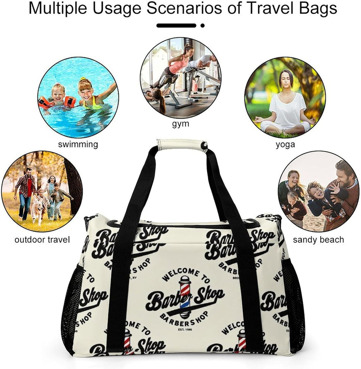 Lightweight Foldable Travel Duffel Bag Carry On Overnight Weekender Tote Bag for Women Yoga Gym