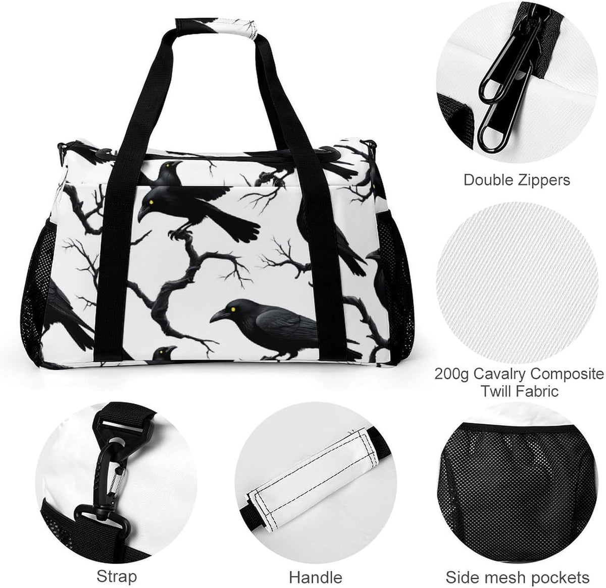Lightweight Foldable Travel Duffel Bag Carry On Overnight Weekender Tote Bag for Women Yoga Gym