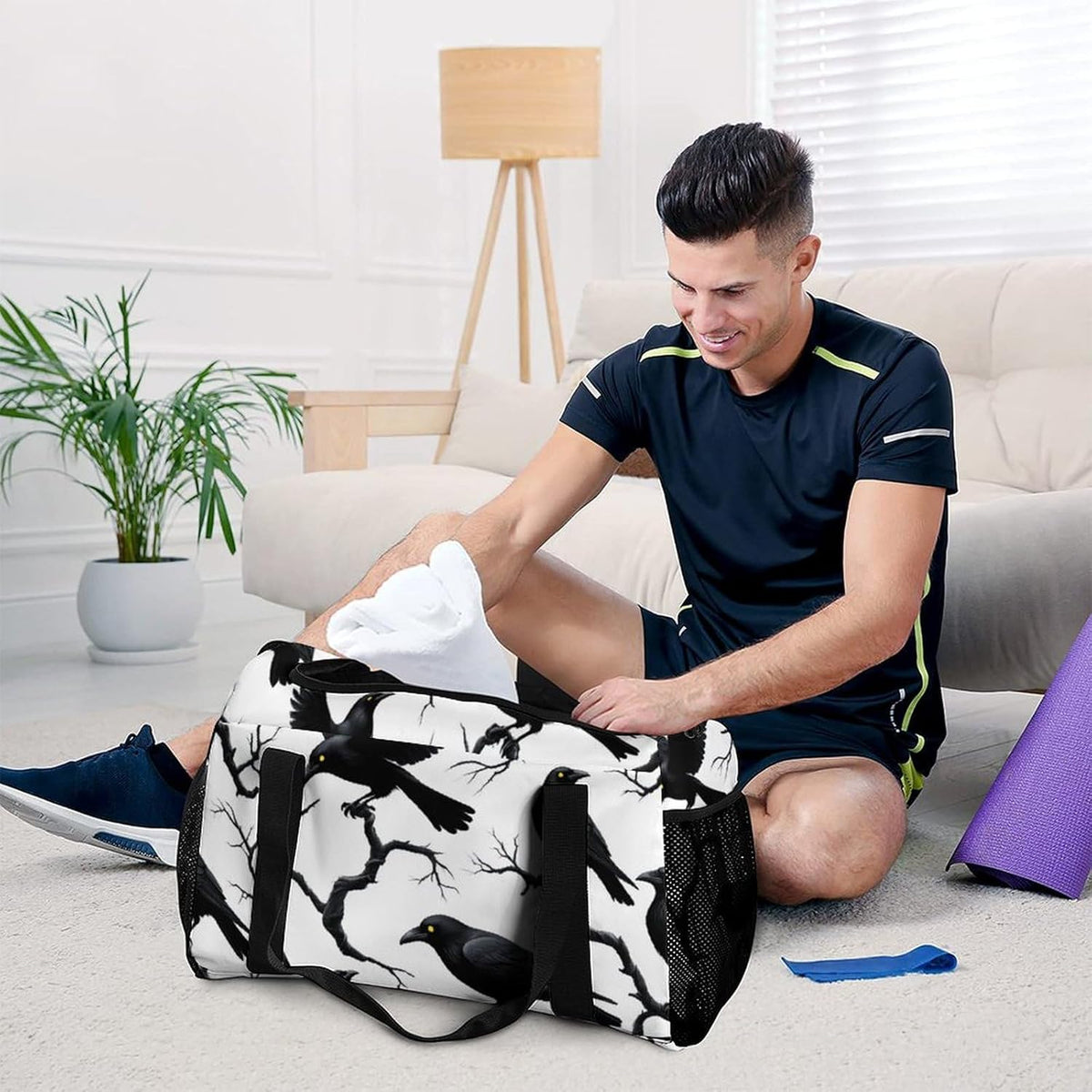 Lightweight Foldable Travel Duffel Bag Carry On Overnight Weekender Tote Bag for Women Yoga Gym