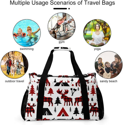 Lightweight Foldable Travel Duffel Bag Carry On Overnight Weekender Tote Bag for Women Yoga Gym
