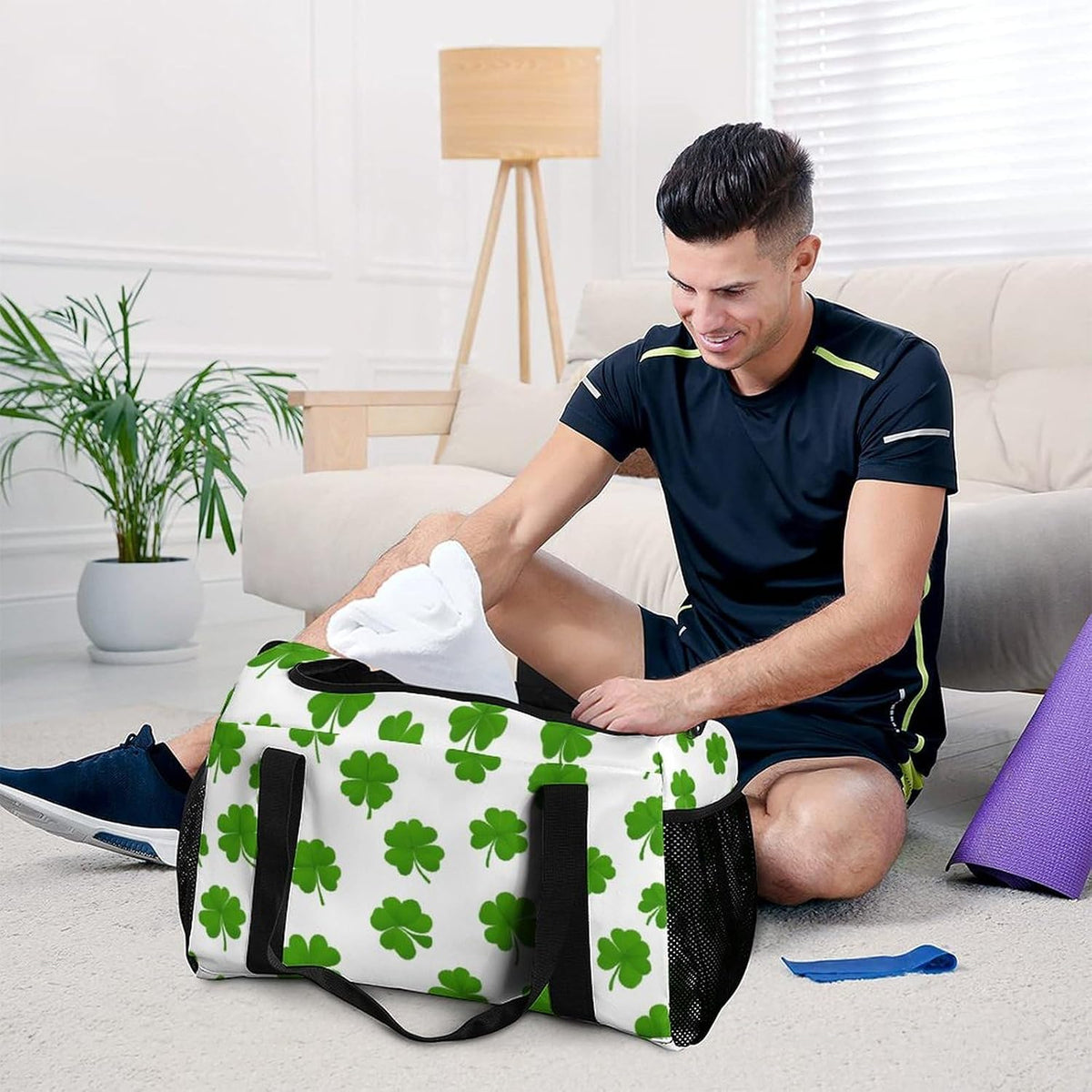Lightweight Foldable Travel Duffel Bag Carry On Overnight Weekender Tote Bag for Women Yoga Gym