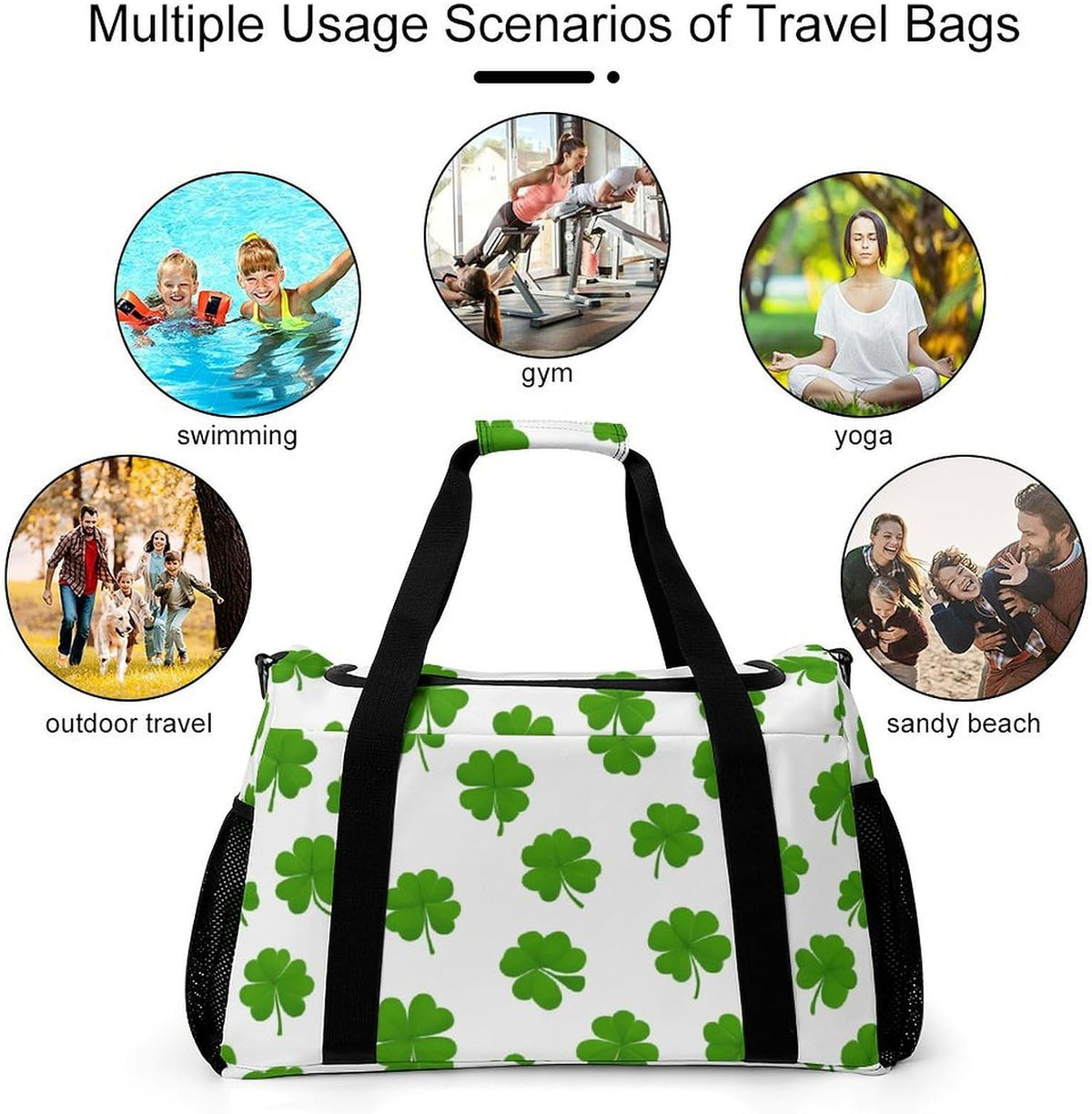 Lightweight Foldable Travel Duffel Bag Carry On Overnight Weekender Tote Bag for Women Yoga Gym