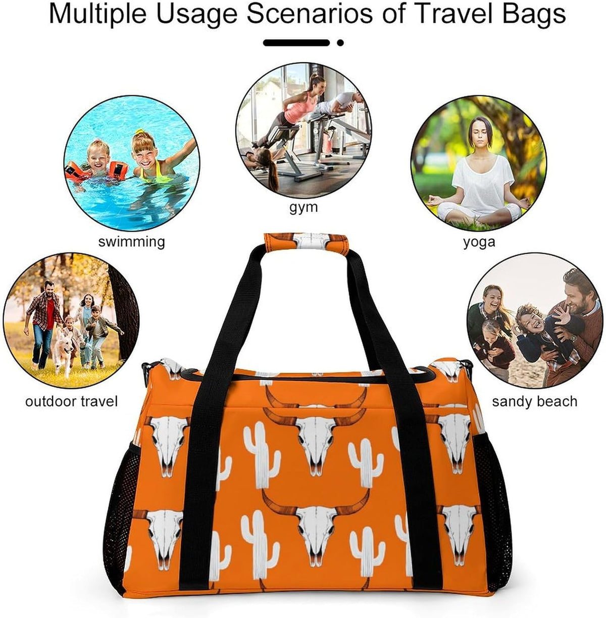 Lightweight Foldable Travel Duffel Bag Carry On Overnight Weekender Tote Bag for Women Yoga Gym