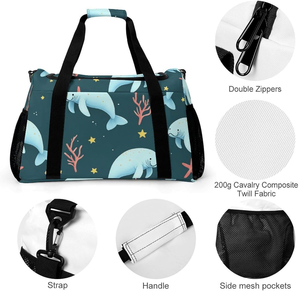Lightweight Foldable Travel Duffel Bag Carry On Overnight Weekender Tote Bag for Women Yoga Gym