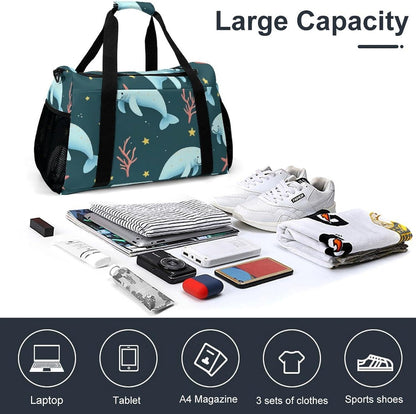 Lightweight Foldable Travel Duffel Bag Carry On Overnight Weekender Tote Bag for Women Yoga Gym