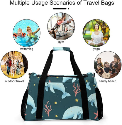 Lightweight Foldable Travel Duffel Bag Carry On Overnight Weekender Tote Bag for Women Yoga Gym