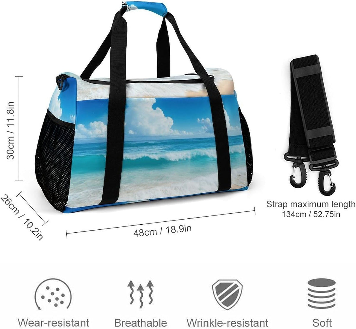Lightweight Foldable Travel Duffel Bag Carry On Overnight Weekender Tote Bag for Women Yoga Gym