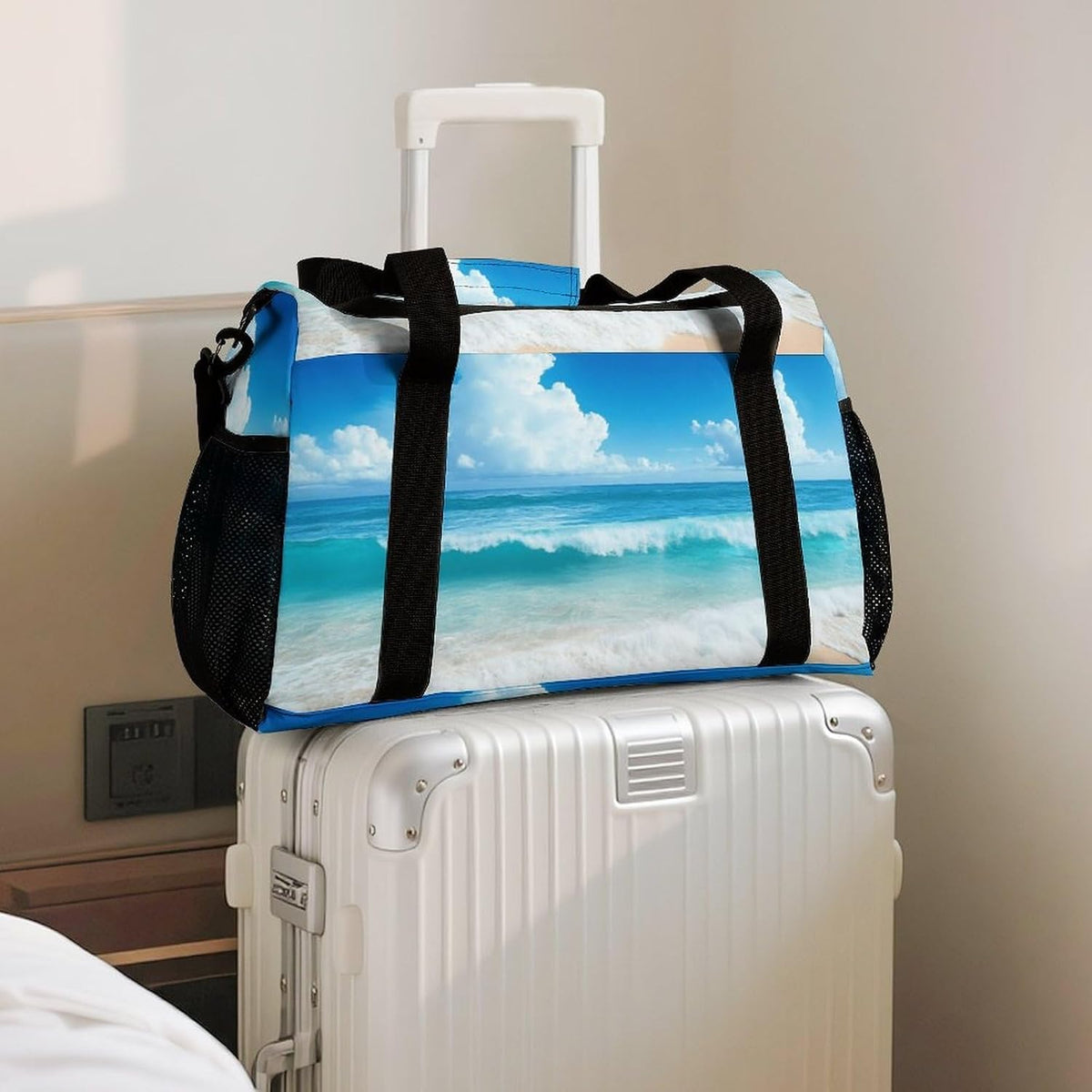 Lightweight Foldable Travel Duffel Bag Carry On Overnight Weekender Tote Bag for Women Yoga Gym