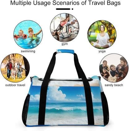 Lightweight Foldable Travel Duffel Bag Carry On Overnight Weekender Tote Bag for Women Yoga Gym