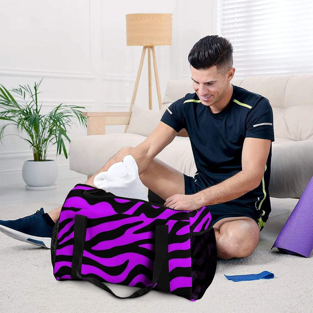 Lightweight Foldable Travel Duffel Bag Carry On Overnight Weekender Tote Bag for Women Yoga Gym