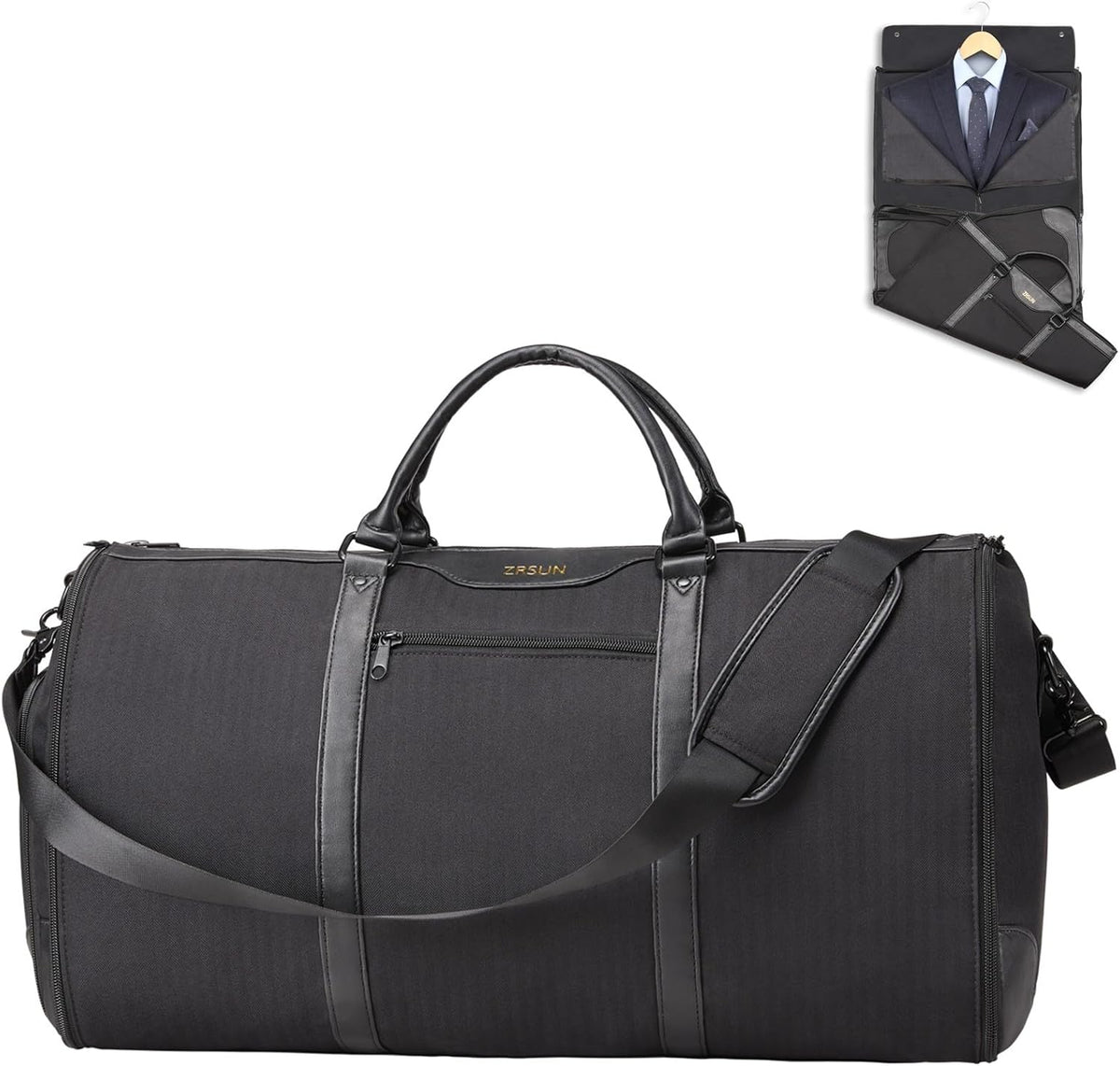 Garment Bag for Travel, Convertible Carry-on Duffel with Shoe Compartment, Waterproof & Wrinkle-Free Suit Carrier, Foldable & Lightweight, 50L