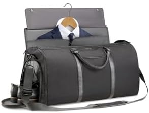 Garment Bag for Travel, Convertible Carry-on Duffel with Shoe Compartment, Waterproof & Wrinkle-Free Suit Carrier, Foldable & Lightweight, 50L