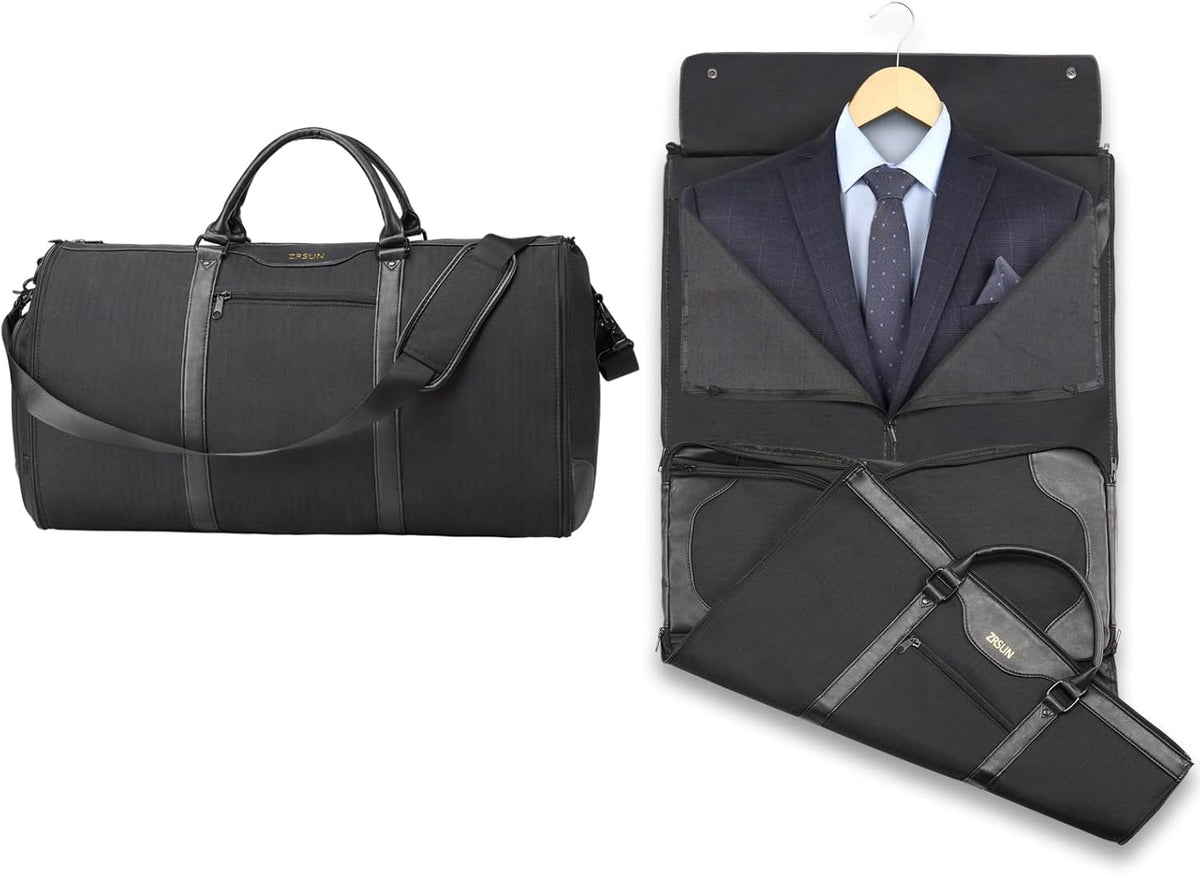 Garment Bag for Travel, Convertible Carry-on Duffel with Shoe Compartment, Waterproof & Wrinkle-Free Suit Carrier, Foldable & Lightweight, 50L
