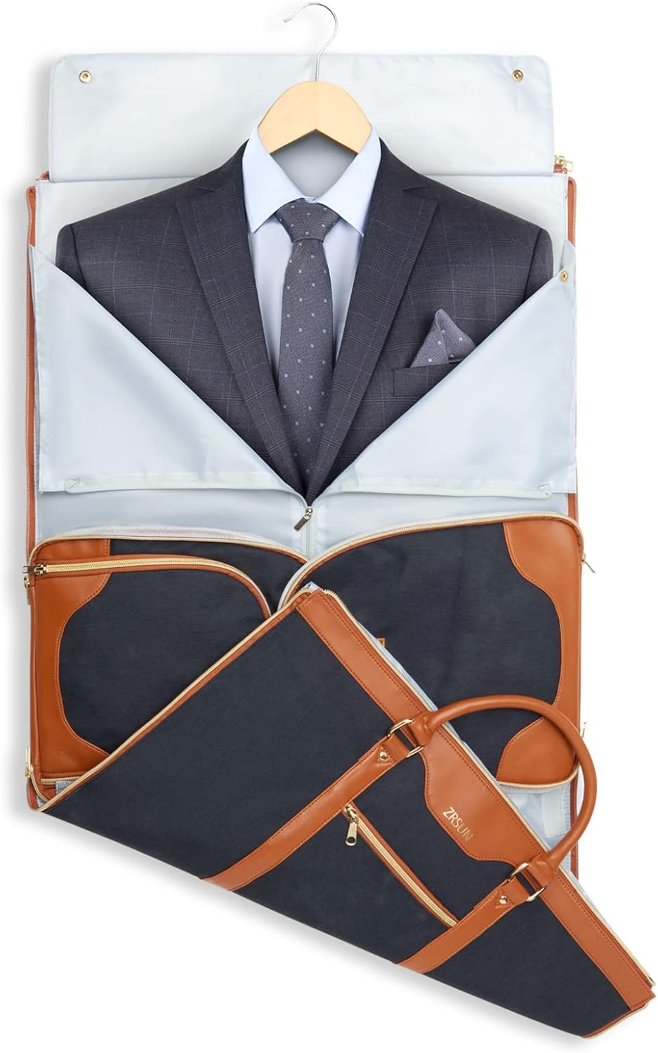 Garment Bag for Travel, Convertible Carry-on Duffel with Shoe Compartment, Waterproof & Wrinkle-Free Suit Carrier, Foldable & Lightweight, 50L