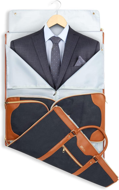 Garment Bag for Travel, Convertible Carry-on Duffel with Shoe Compartment, Waterproof & Wrinkle-Free Suit Carrier, Foldable & Lightweight, 50L