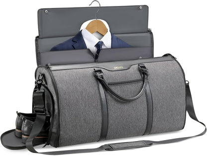 Garment Bag for Travel, Convertible Carry-on Duffel with Shoe Compartment, Waterproof & Wrinkle-Free Suit Carrier, Foldable & Lightweight, 50L