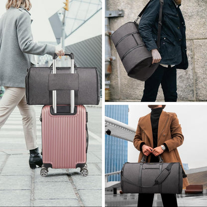 Garment Bag for Travel, Convertible Carry-on Duffel with Shoe Compartment, Waterproof & Wrinkle-Free Suit Carrier, Foldable & Lightweight, 50L