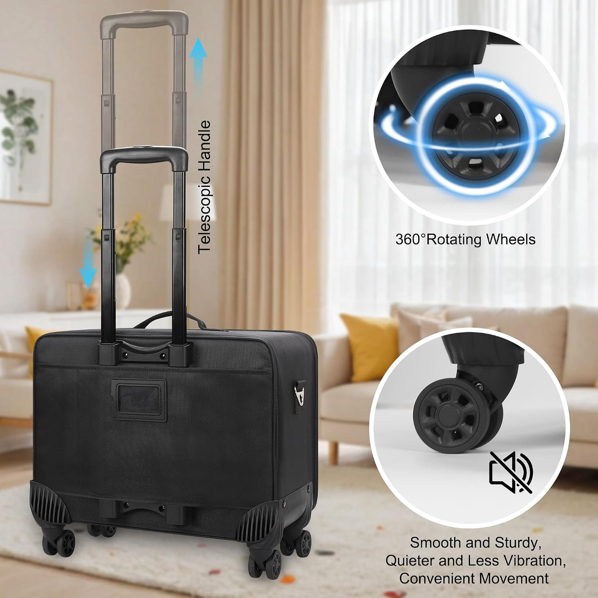 Extra Large Makeup Case with Plastic Dividers Washable and Easy to Clean, Travel Makeup Train Case Professional Makeup Artist Bag Portable Nail Organizer Box Art Supply Case (Black)