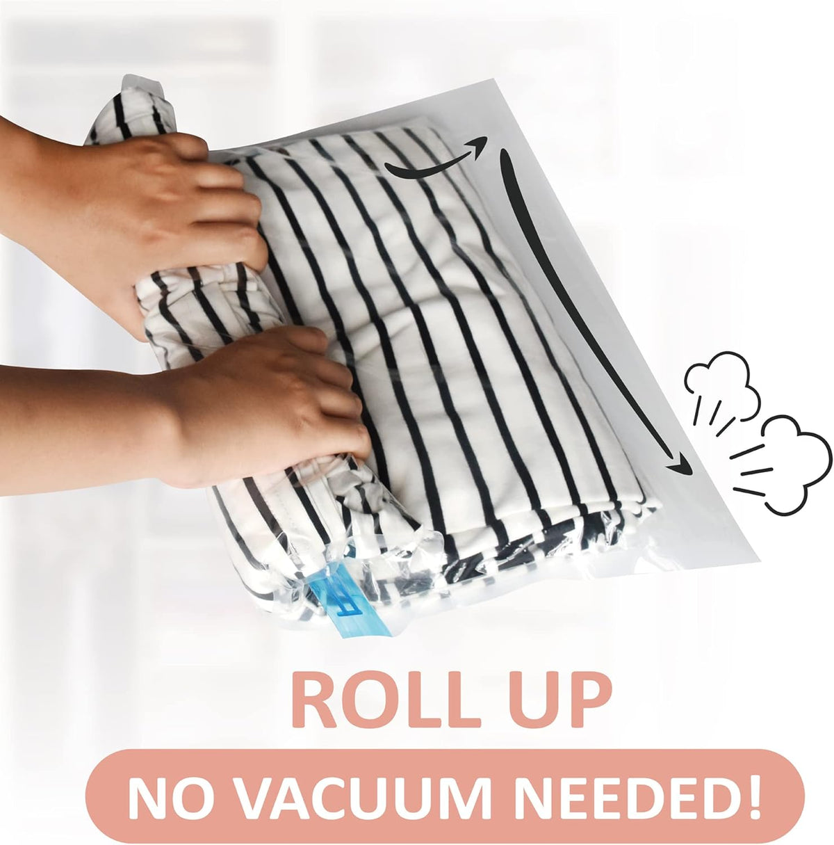 Compression Bags for Travel - Travel Essentials - 12 Pack Space Saver Plastic Packaging Bags - No Vacuum Needed - Compression Packing Bags for Cruise Accessories