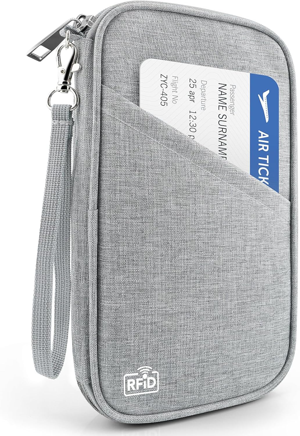 Passport Holder Family RFID Travel Document Organizer for Women Waterproof Passport Wallet Men Portable Case for Cards, Boarding Pass, ID, Money, Tickets with Zipper