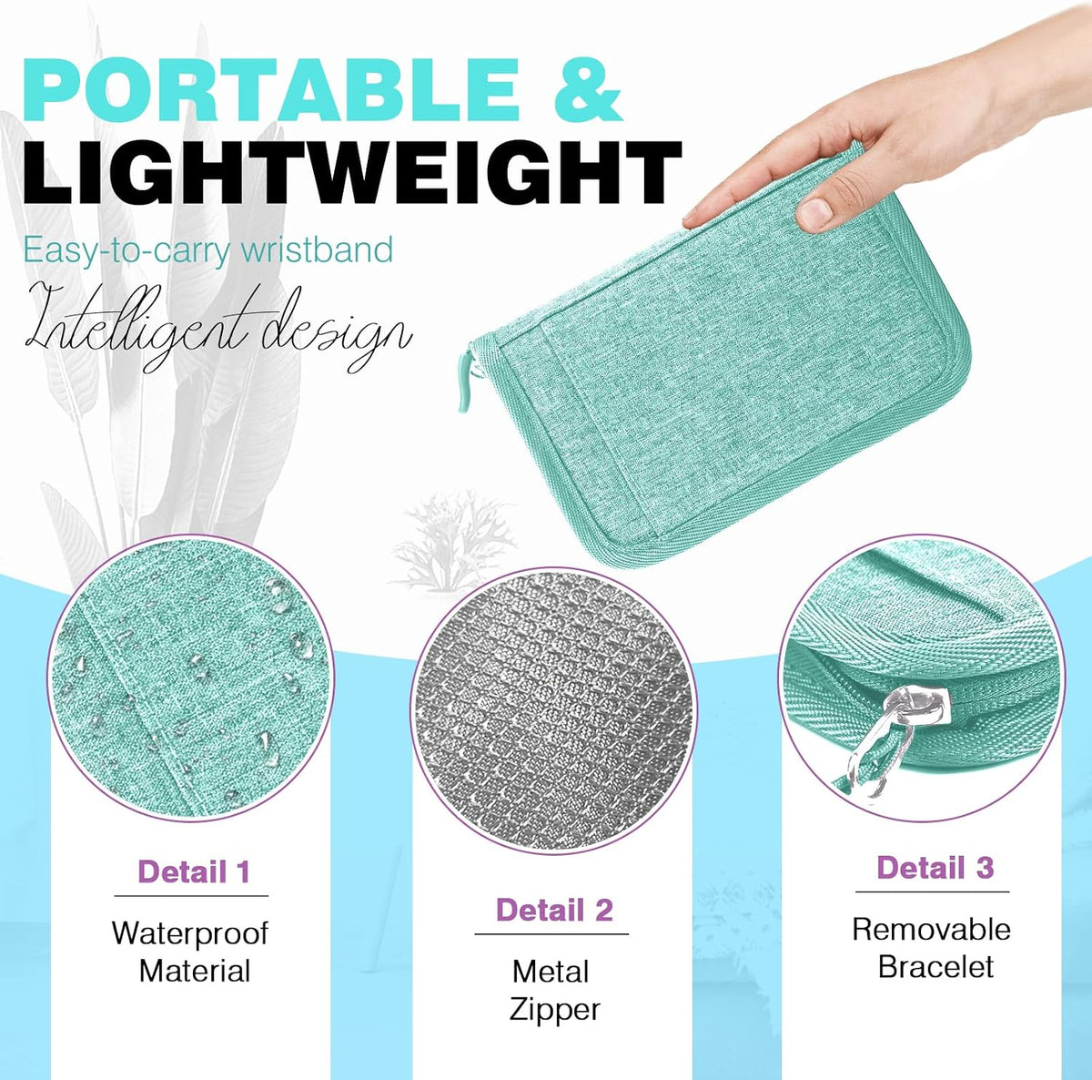 Passport Holder Family RFID Travel Document Organizer for Women Waterproof Passport Wallet Men Portable Case for Cards, Boarding Pass, ID, Money, Tickets with Zipper