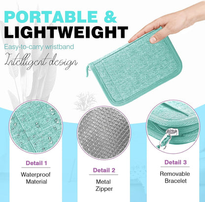 Passport Holder Family RFID Travel Document Organizer for Women Waterproof Passport Wallet Men Portable Case for Cards, Boarding Pass, ID, Money, Tickets with Zipper